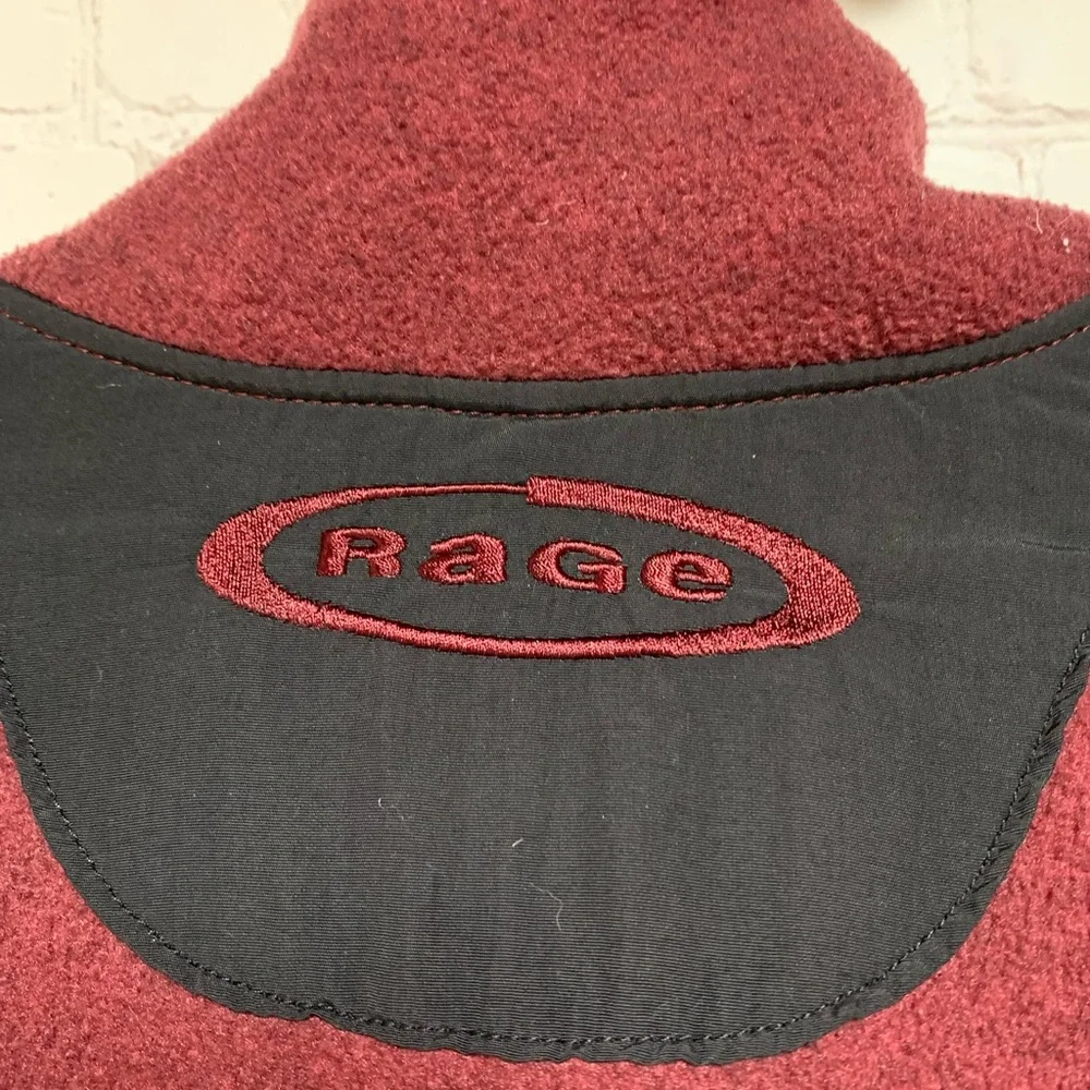 RARE Vintage The North Face Rage Burgundy Black Anorak Fleece Jacket Size XL USA - Picture 5 of 8